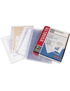 C 100 fundas portadocumentos fº multitaladro pp 80 micras cristal con refuerzo